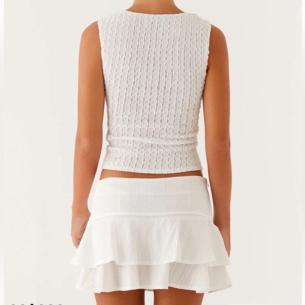 Peppermayo White Ruffle Mini Skirt - Picture 3 of 6